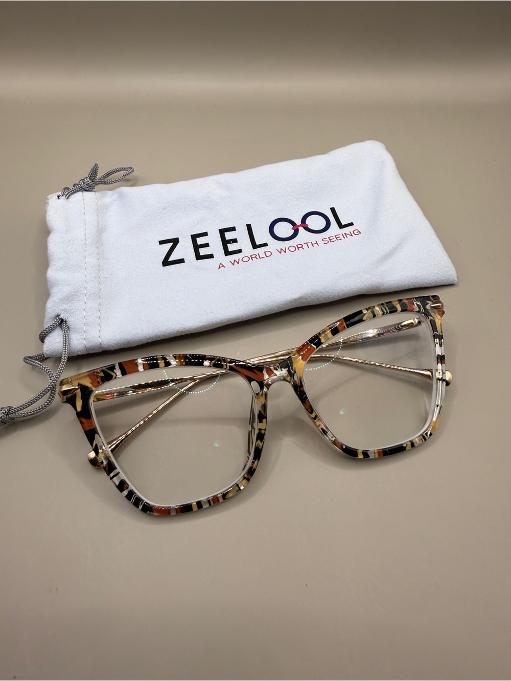 Women's Tortoiseshell Clear Lens Glasses Multicolor Frame, Unknown prescription